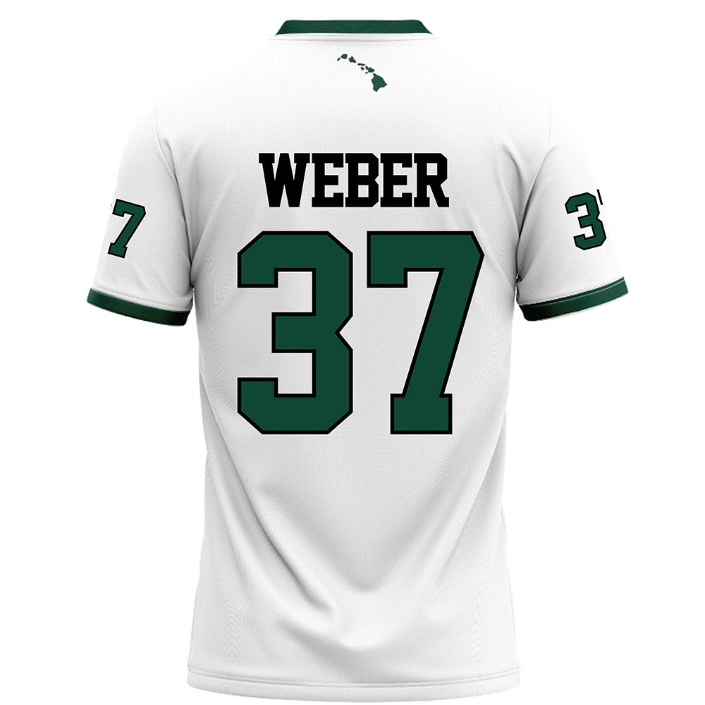 Hawaii - NCAA Football : Riis Weber - White Football Jersey-1