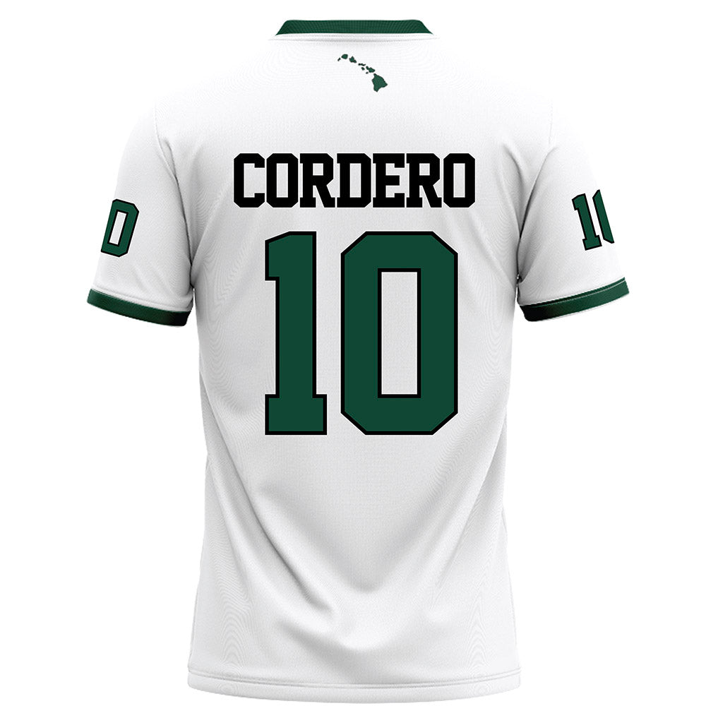 Hawaii - NCAA Football : David Cordero - White Football Jersey-1