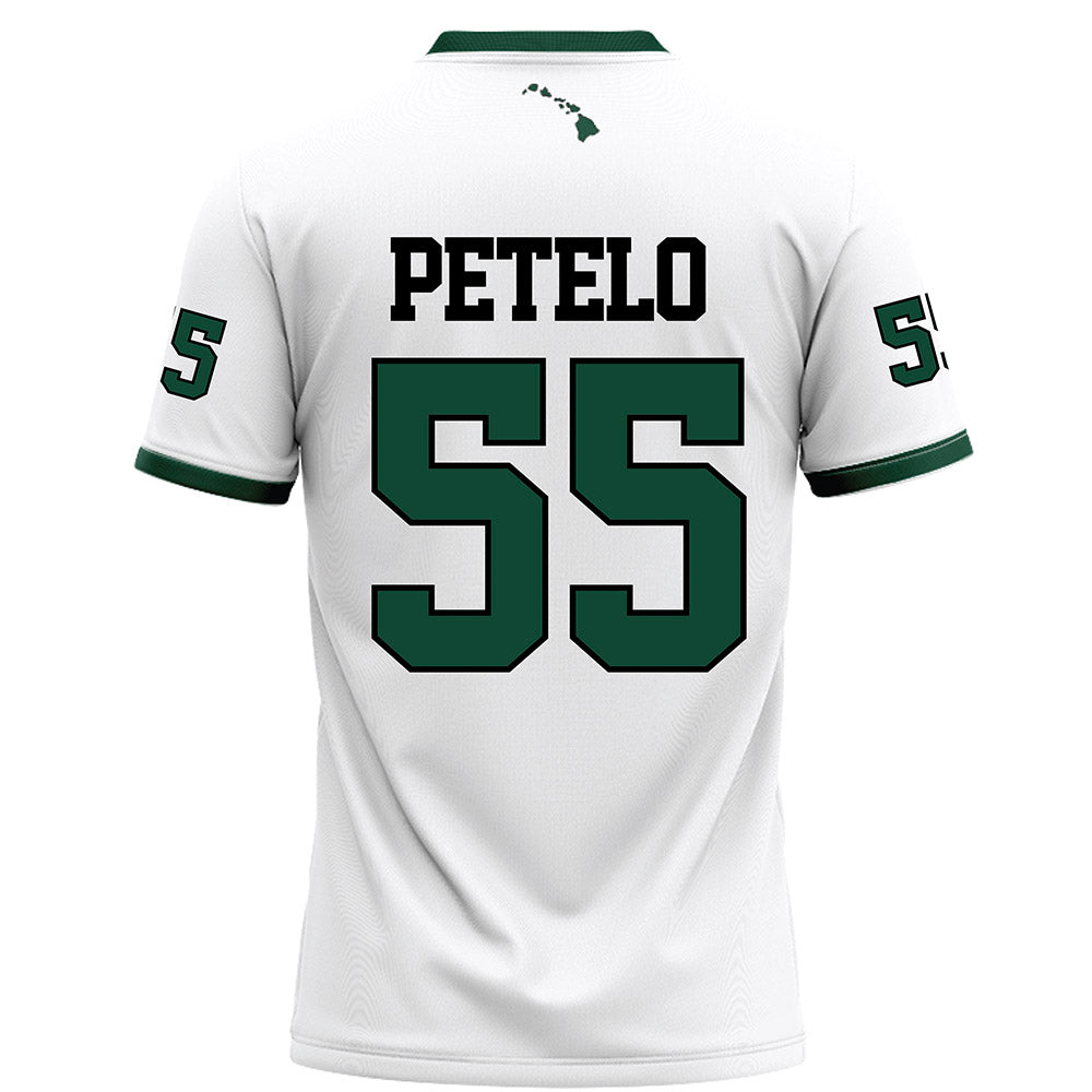 Hawaii - NCAA Football : Zoram Petelo - White Football Jersey-1