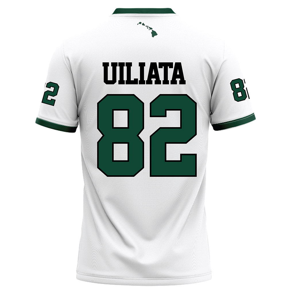 Hawaii - NCAA Football : Liatama Uiliata - White Football Jersey