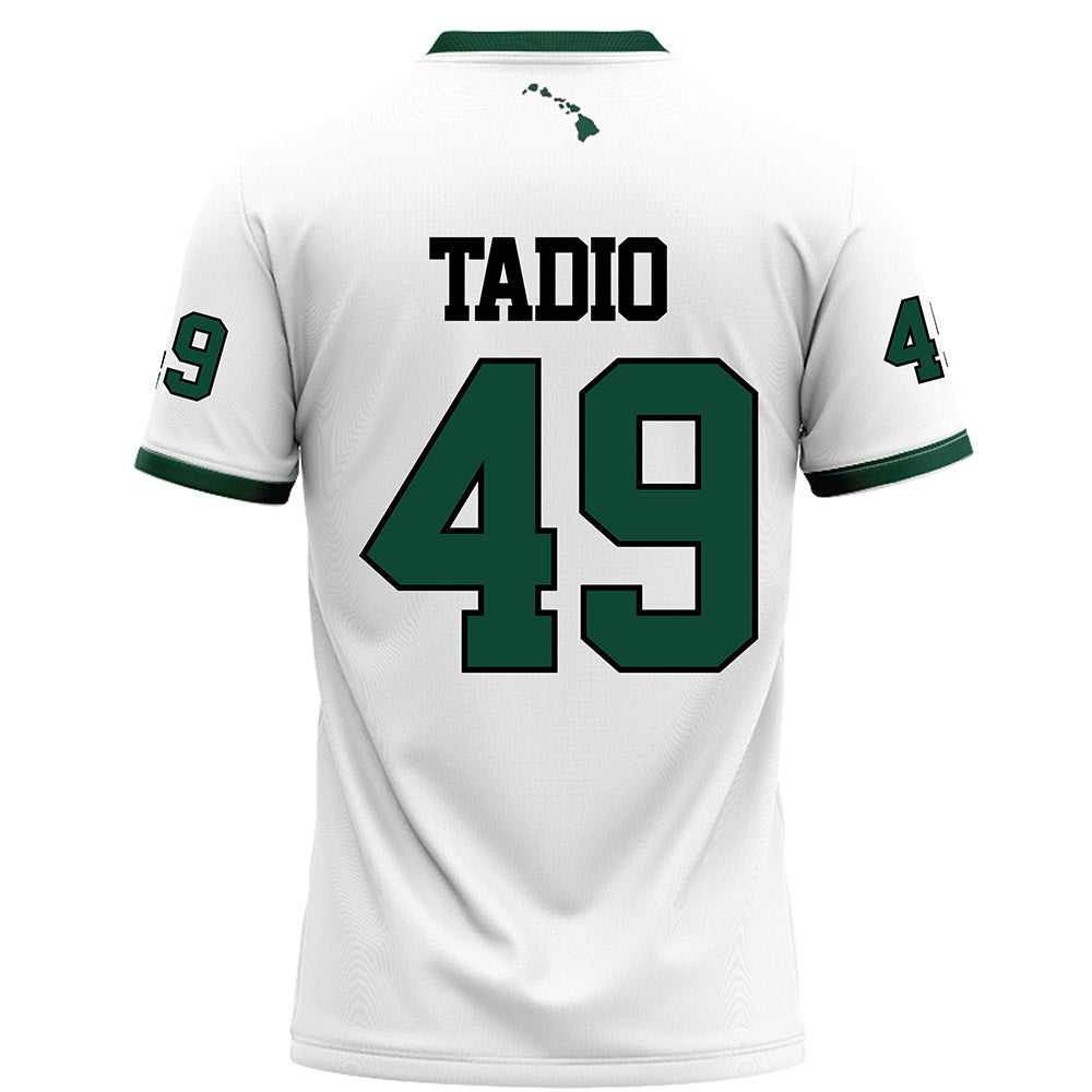 Hawaii - NCAA Football : Dennis Tadio - White Football Jersey-1