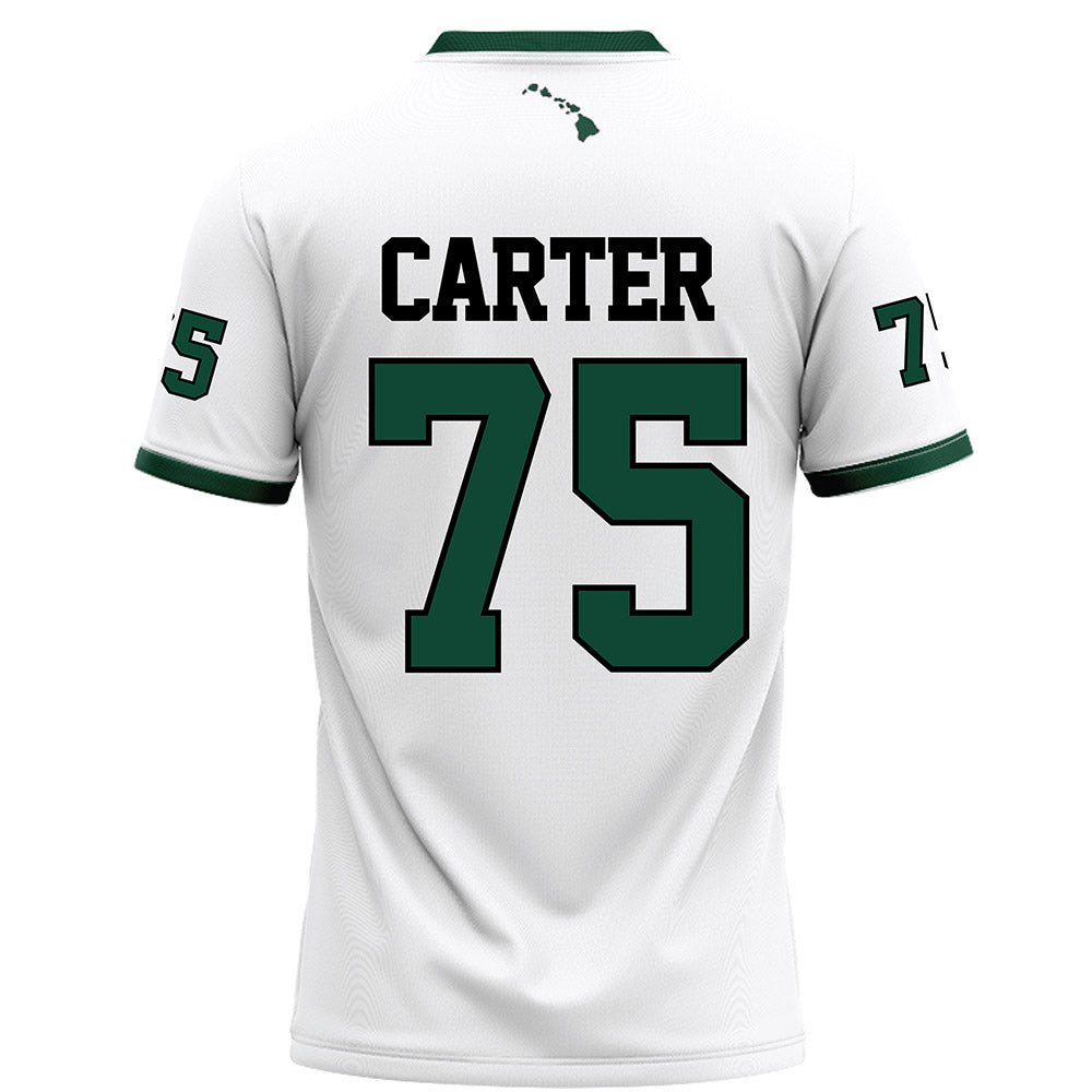 Hawaii - NCAA Football : Kaleb Carter - White Football Jersey-1
