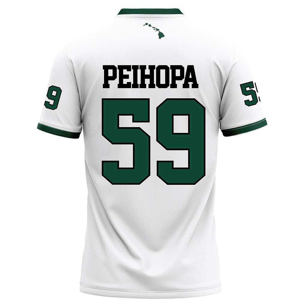 Hawaii - NCAA Football : Kuao Peihopa - White Football Jersey