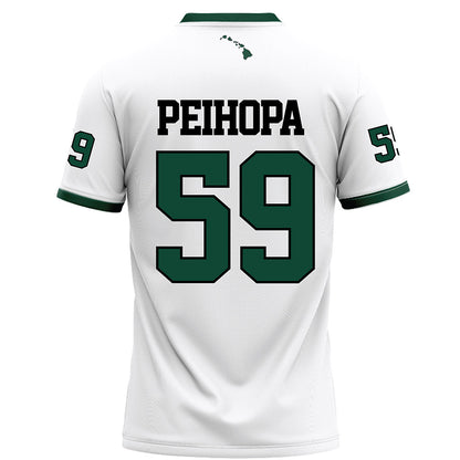 Hawaii - NCAA Football : Kuao Peihopa - White Football Jersey