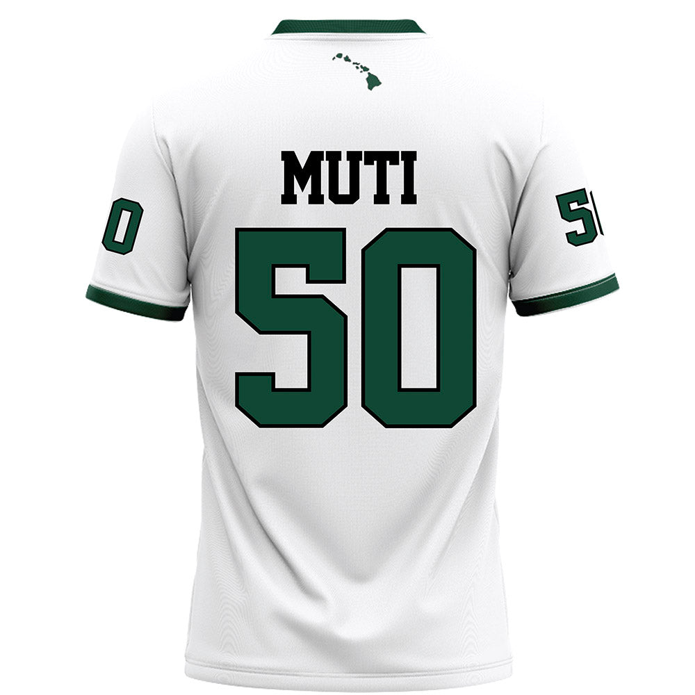 Hawaii - NCAA Football : Tui Muti - White Football Jersey