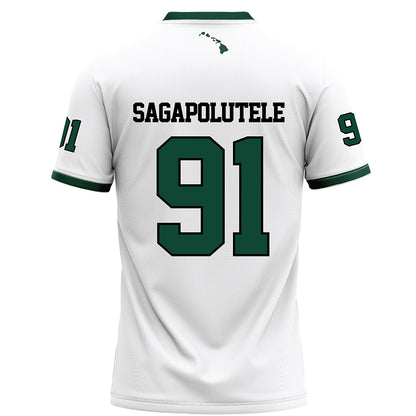 Hawaii - NCAA Football : Joshua Sagapolutele - White Football Jersey-1