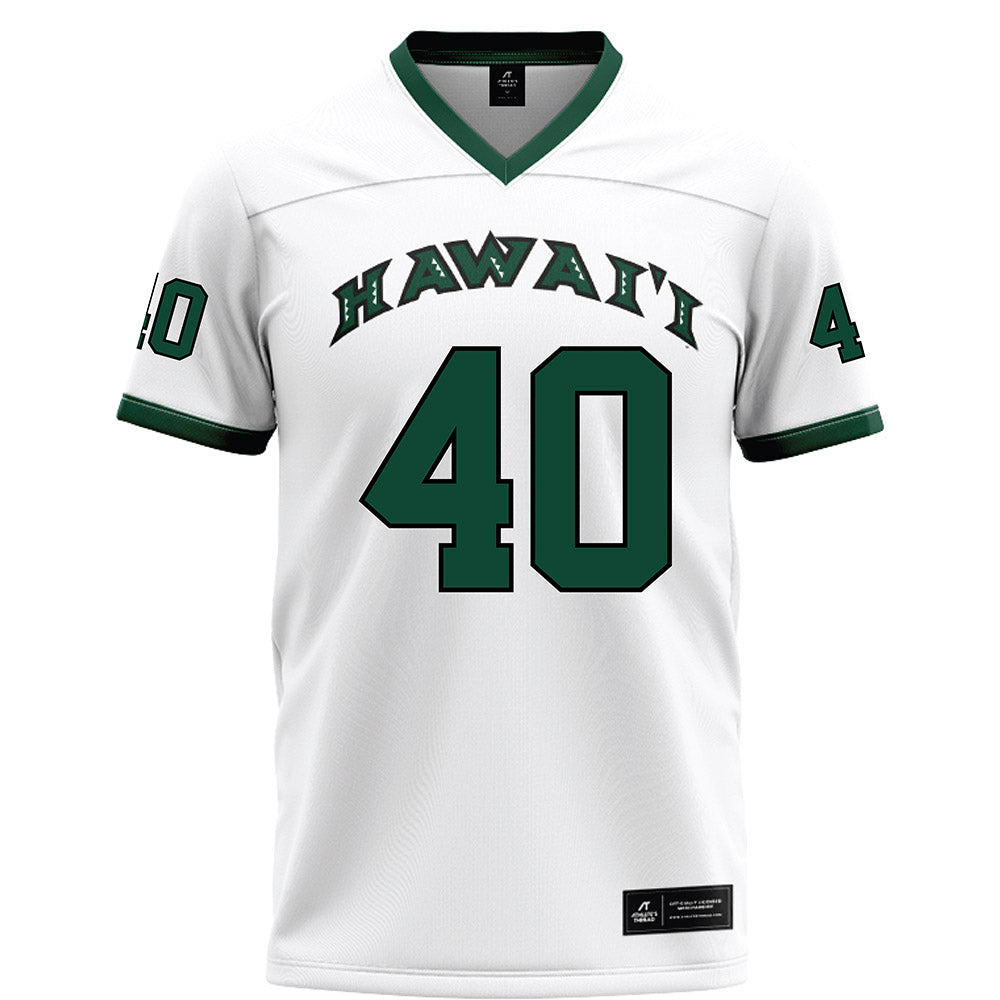 Hawaii - NCAA Football : Jeremiah Wright - White Football Jersey