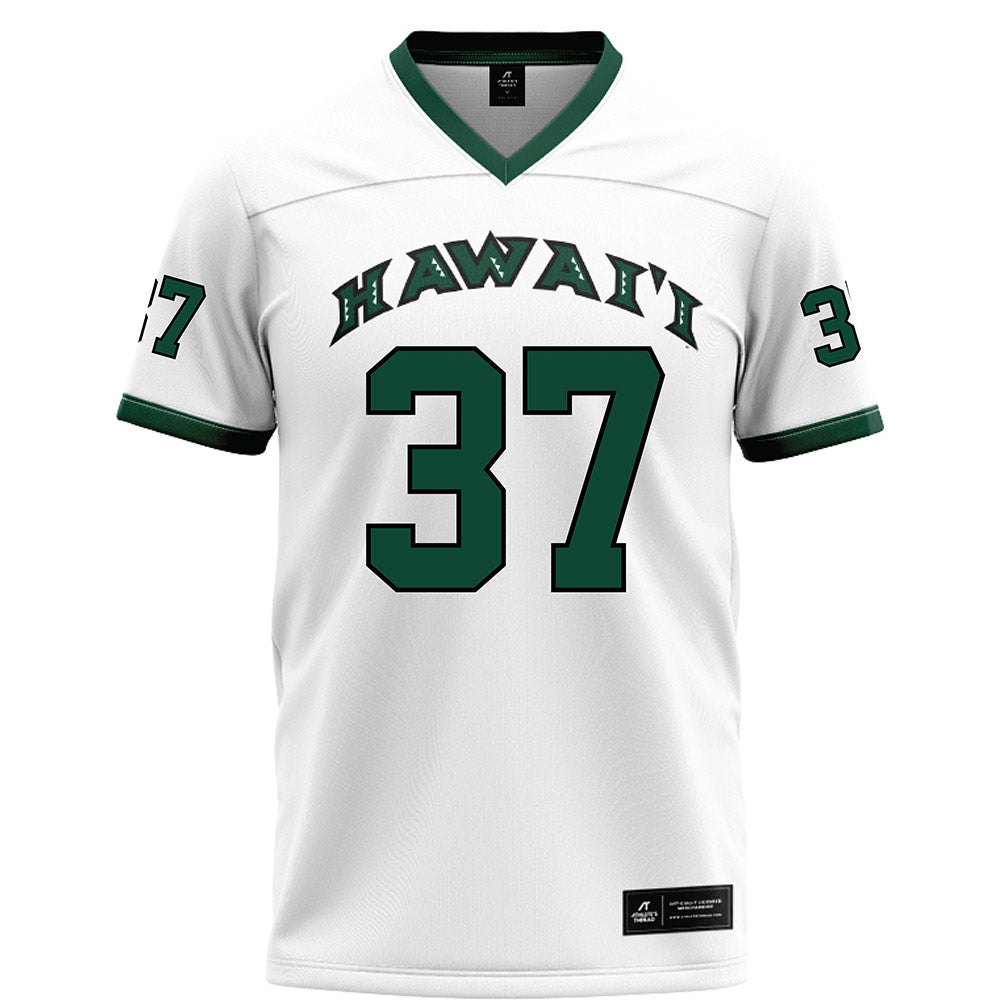 Hawaii - NCAA Football : Riis Weber - White Football Jersey-0