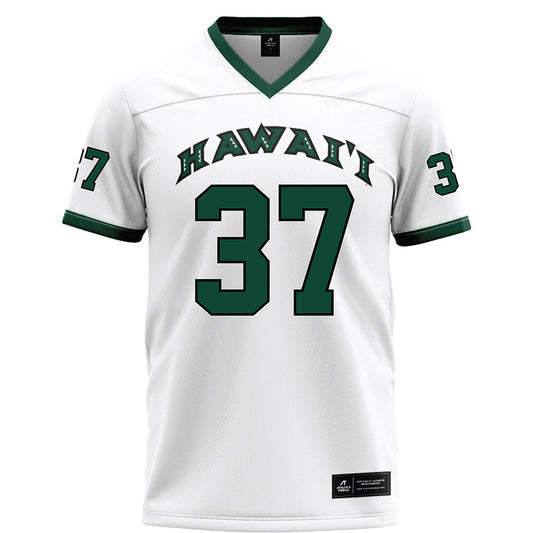 Hawaii - NCAA Football : Riis Weber - White Football Jersey-0