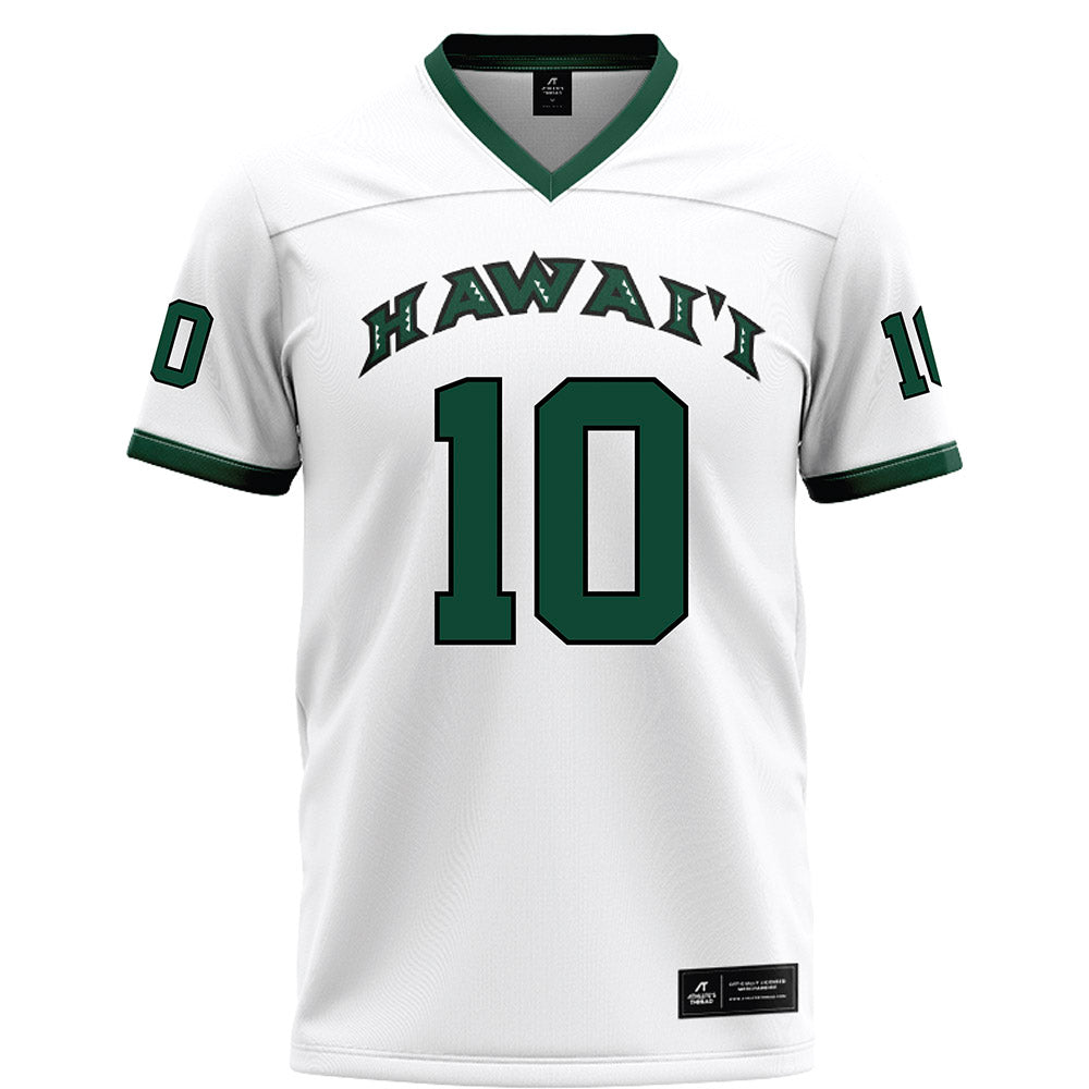 Hawaii - NCAA Football : David Cordero - White Football Jersey-0