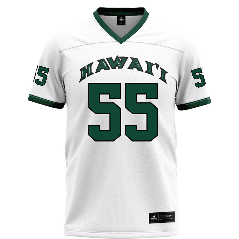 Hawaii - NCAA Football : Zoram Petelo - White Football Jersey-0
