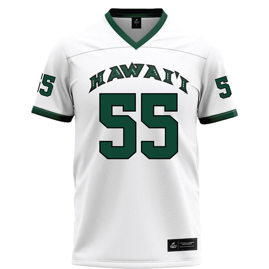 Hawaii - NCAA Football : Zoram Petelo - White Football Jersey-0