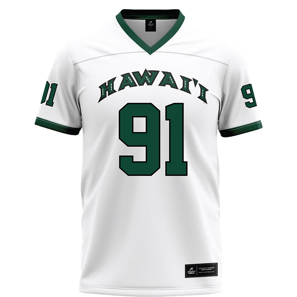 Hawaii - NCAA Football : Joshua Sagapolutele - White Football Jersey-0