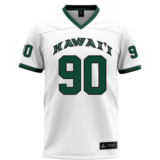Hawaii - NCAA Football : Ha'aheo Dela Cruz - White Football Jersey-0