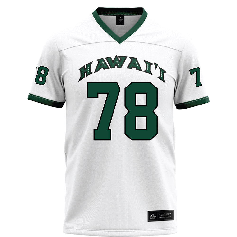 Hawaii - NCAA Football : Blaine Decambra - White Football Jersey-0