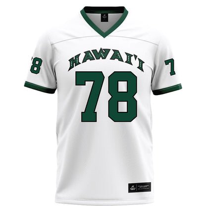 Hawaii - NCAA Football : Blaine Decambra - White Football Jersey-0