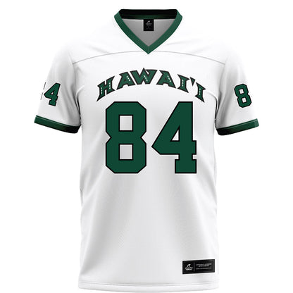 Hawaii - NCAA Football : Jarvis Heimuli - White Football Jersey-0