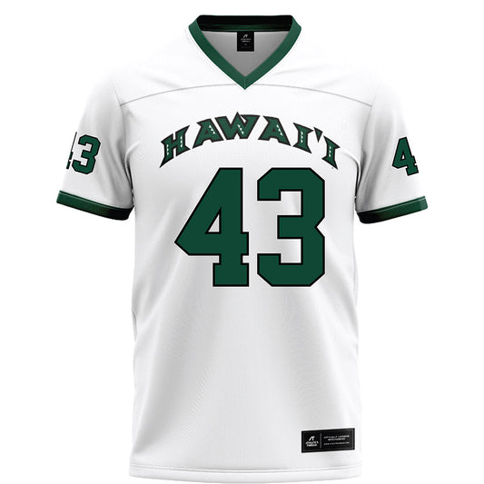 Hawaii - NCAA Football : Alika Cavaco-Amoy - White Football Jersey-0