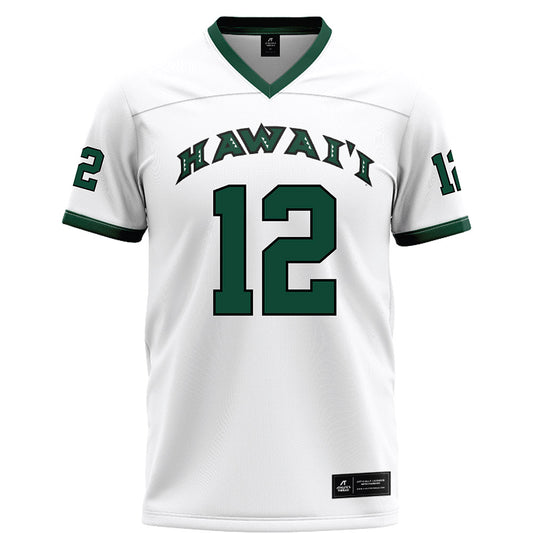Hawaii - NCAA Football : Wynden Hoohuli - White Football Jersey-0