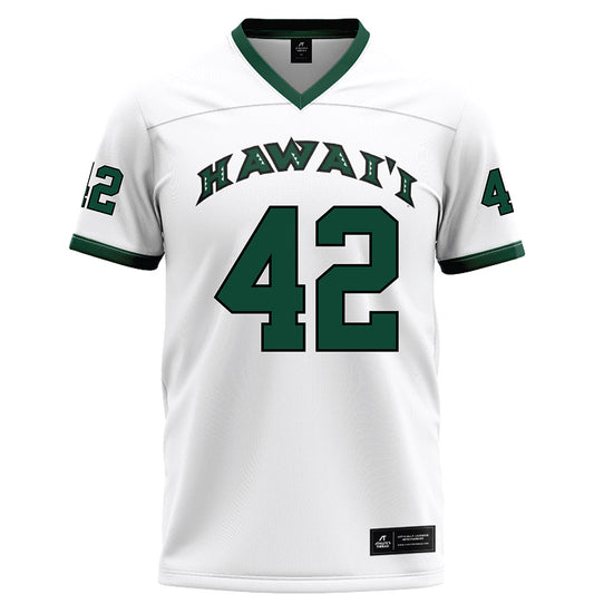 Hawaii - NCAA Football : Sitani Mikaele - White Football Jersey-0