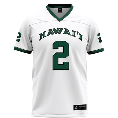 Hawaii - NCAA Football : Bronz Moore - White Football Jersey-0