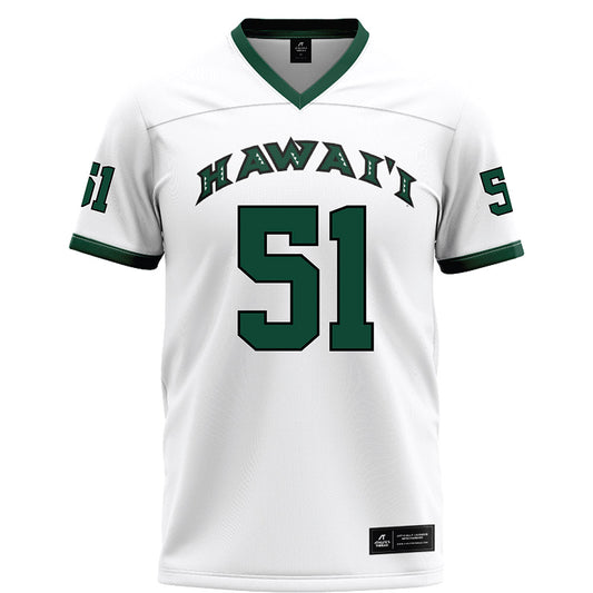 Hawaii - NCAA Football : LesterLaisene Lagafuaina - White Football Jersey-0