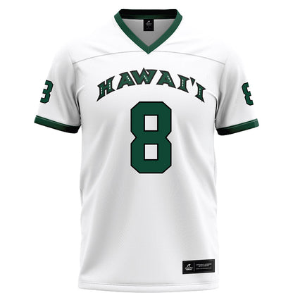 Hawaii - NCAA Football : Tamatoa Mokiao-Atimalala - White Football Jersey