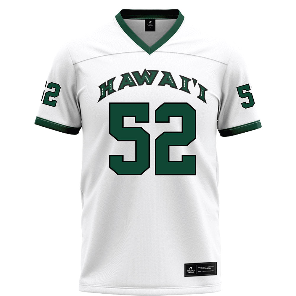 Hawaii - NCAA Football : Dean Briski - White Football Jersey-0