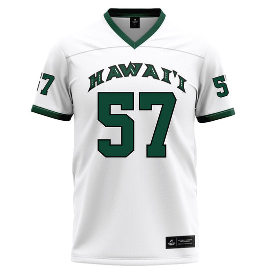Hawaii - NCAA Football : Jackie Johnson III - White Football Jersey-0