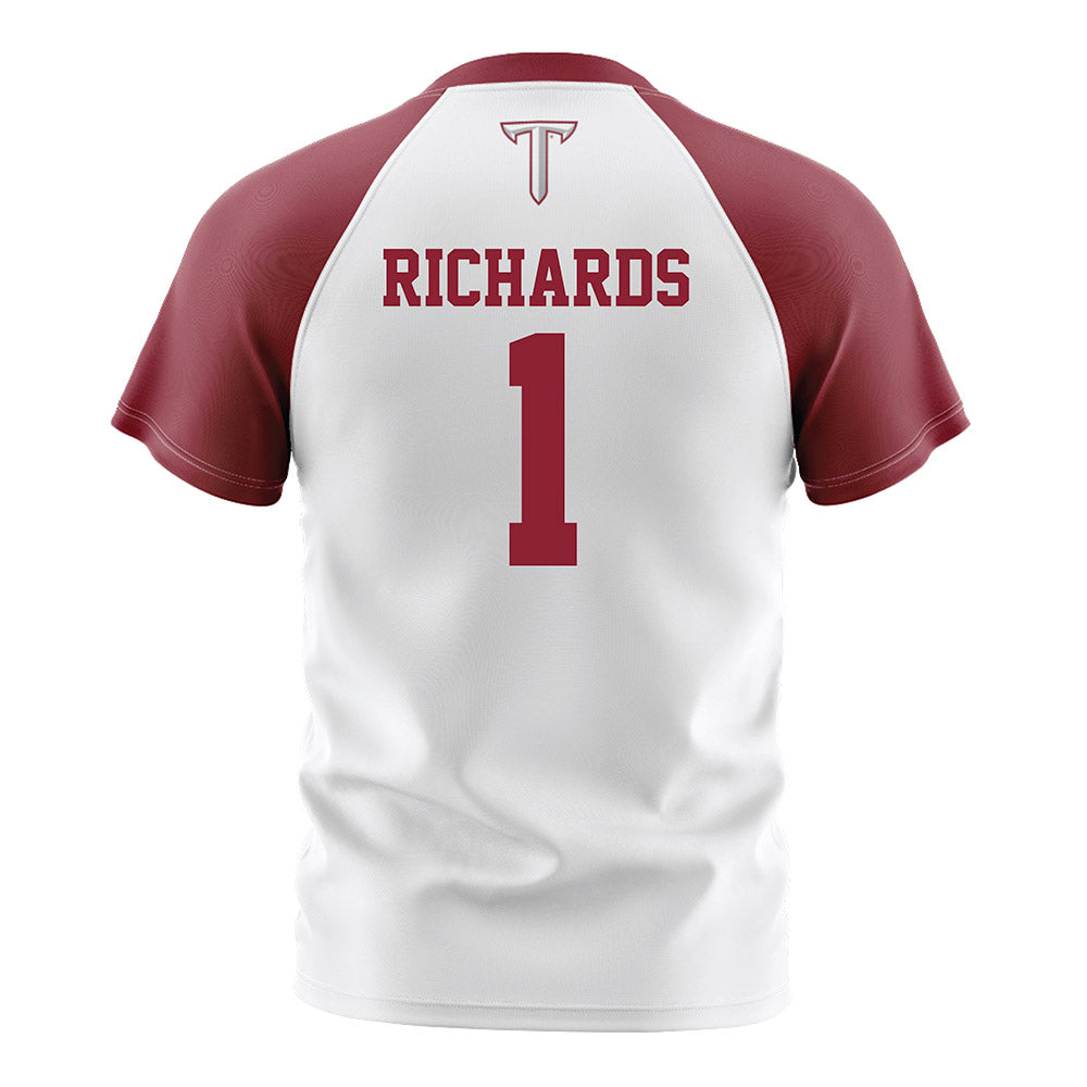 Troy - NCAA Women's Soccer : Taylor Richards - White Soccer Jersey-1