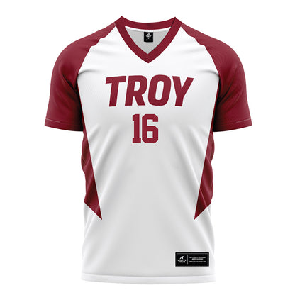 Troy - NCAA Women's Soccer : Brooke Becker - White Soccer Jersey-0