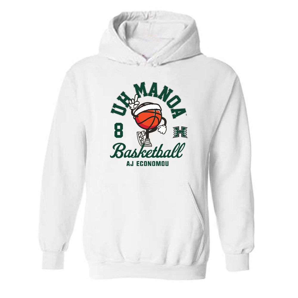 Hawaii - NCAA Men's Basketball : AJ Economou - Fashion Shersey Hooded Sweatshirt