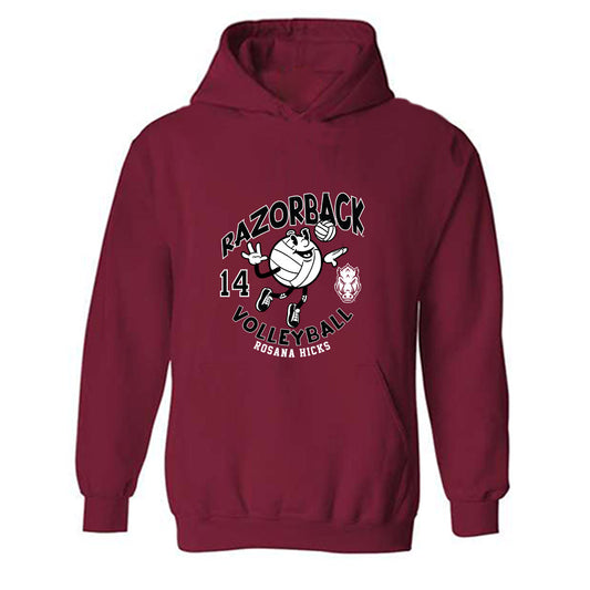 Arkansas - NCAA Women's Volleyball : Rosana Hicks - Fashion Shersey Hooded Sweatshirt-0