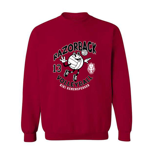 Arkansas - NCAA Women's Volleyball : Kiki Remensperger - Fashion Shersey Crewneck Sweatshirt-0