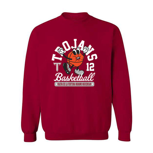 Troy - NCAA Women's Basketball : Maeva de la Fortuna Ngnawo Nguiensam - Fashion Shersey Crewneck Sweatshirt-0