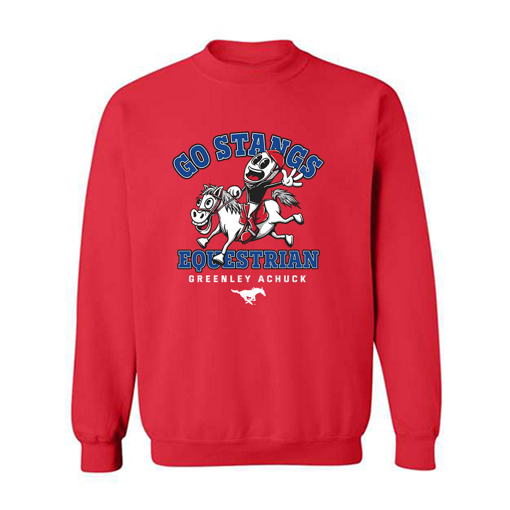 SMU - NCAA Equestrian : Greenley Achuck - Fashion Shersey Crewneck Sweatshirt-0
