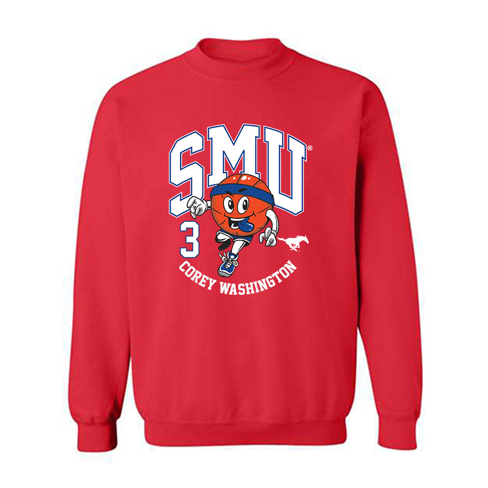 SMU - NCAA Men's Basketball : Corey Washington - Fashion Shersey Crewneck Sweatshirt-0
