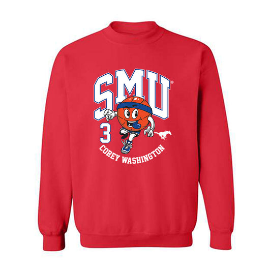 SMU - NCAA Men's Basketball : Corey Washington - Fashion Shersey Crewneck Sweatshirt-0