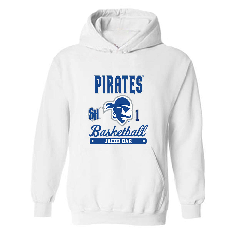 Seton Hall - NCAA Men's Basketball : Jacob Dar - Fashion Shersey Hooded Sweatshirt-0