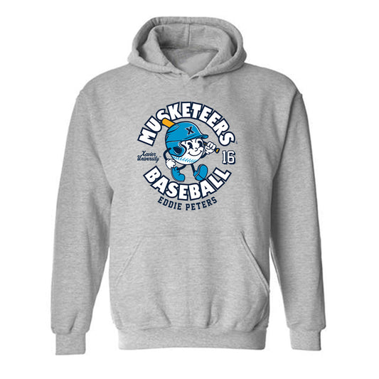 Xavier - NCAA Baseball : Eddie Peters - Fashion Shersey Hooded Sweatshirt