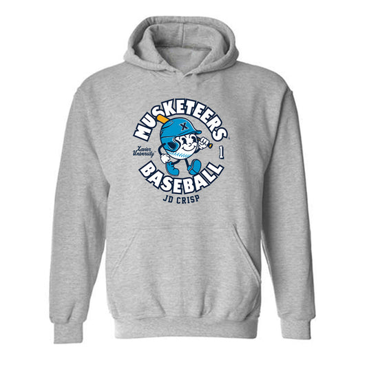 Xavier - NCAA Baseball : JD Crisp - Fashion Shersey Hooded Sweatshirt-0