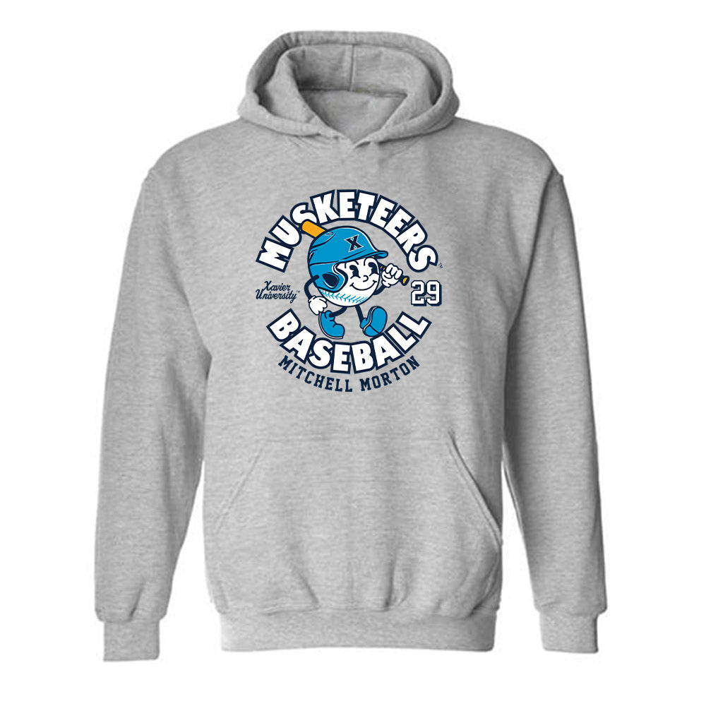 Xavier - NCAA Baseball : Mitchell Morton - Fashion Shersey Hooded Sweatshirt-0