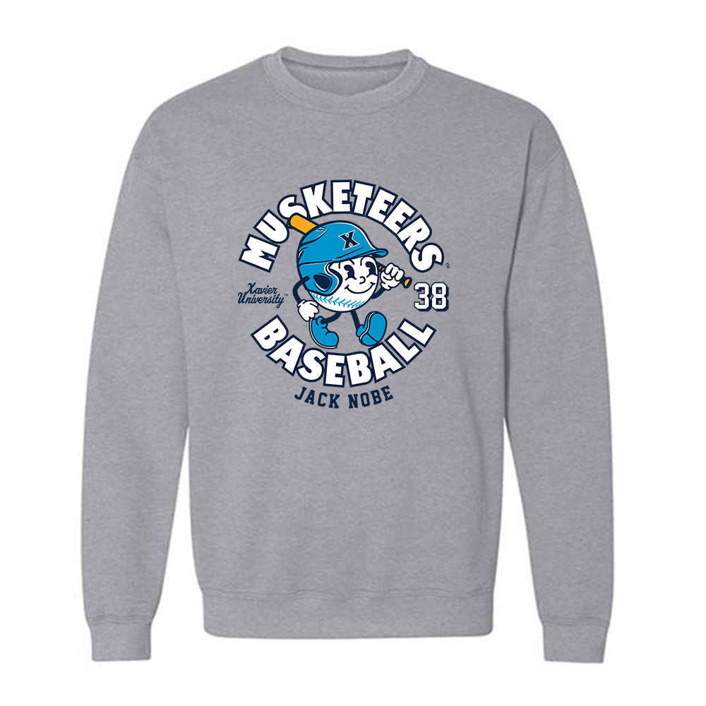 Xavier - NCAA Baseball : Jack Nobe - Fashion Shersey Crewneck Sweatshirt-0