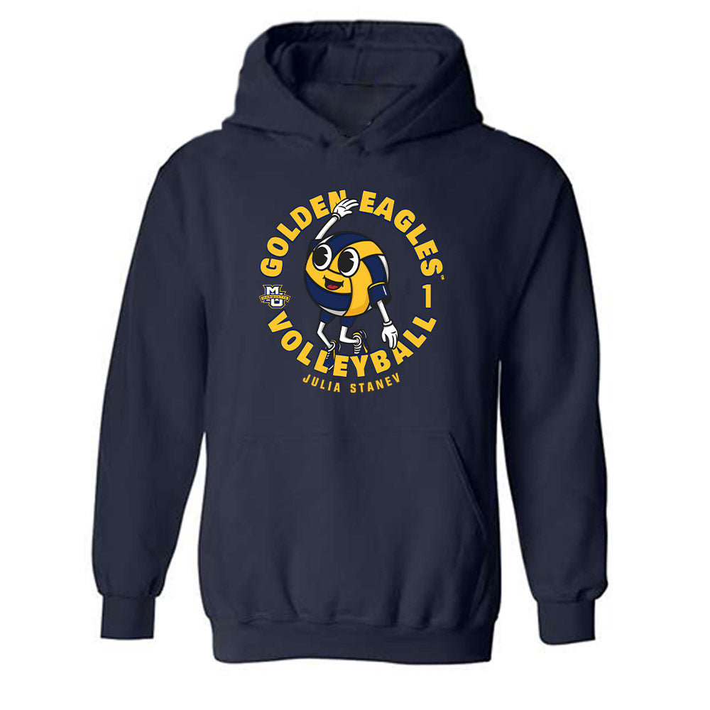 Marquette - NCAA Women's Volleyball : Julia Stanev - Fashion Shersey Hooded Sweatshirt-0