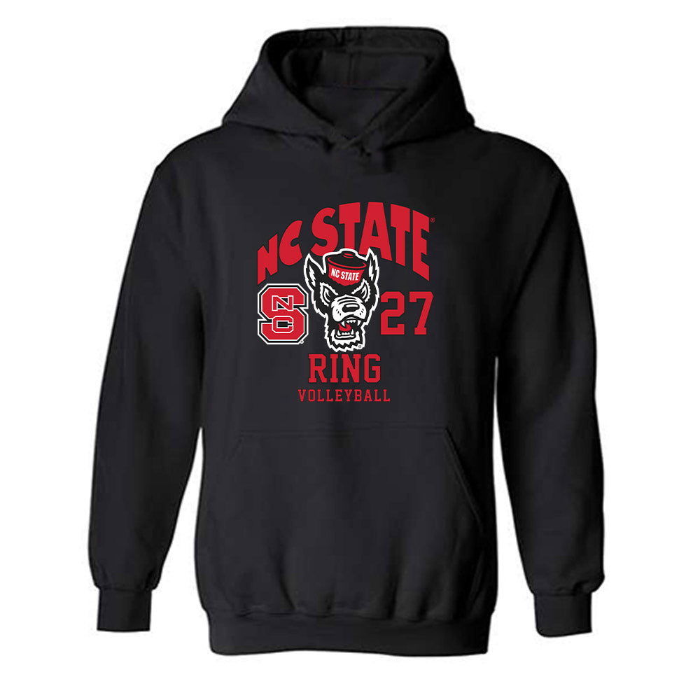 NC State - NCAA Women's Volleyball : Rebecca Ring - Fashion Shersey Hooded Sweatshirt-0
