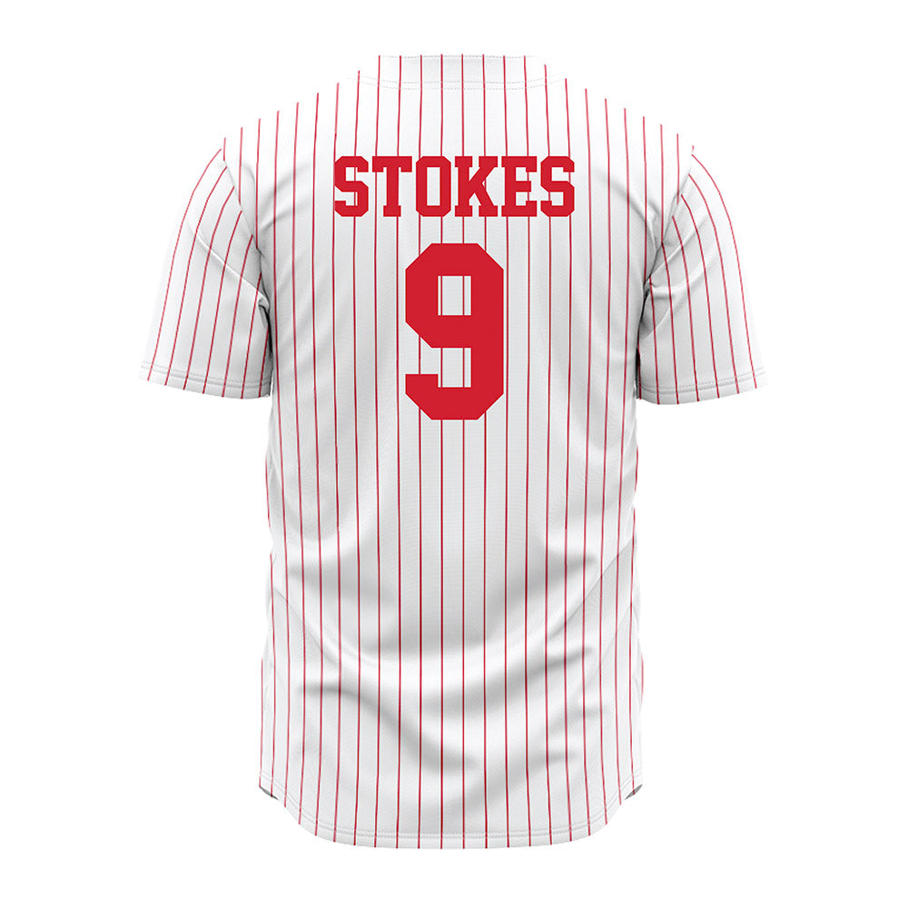 Nebraska - NCAA Baseball : Rhett Stokes - Baseball Jersey Red Pinstripe