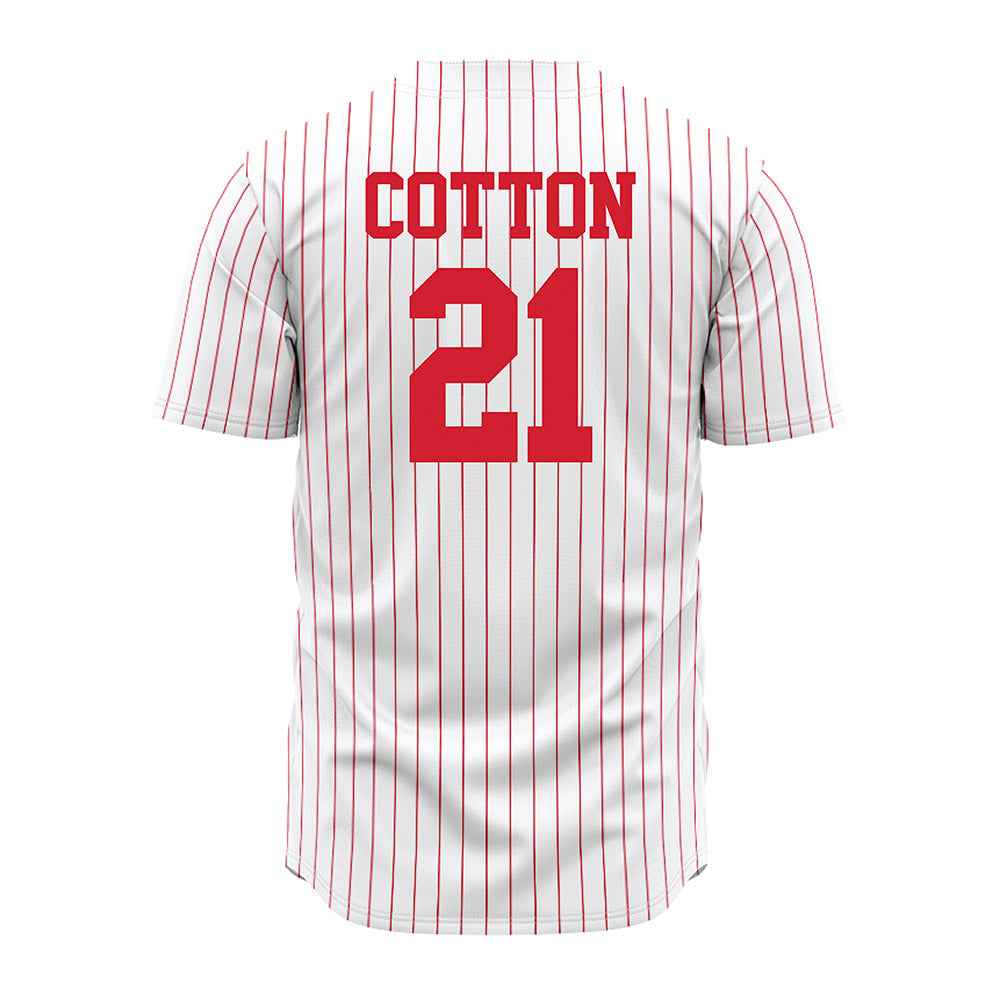 Nebraska - NCAA Baseball : Jaron Cotton - Pinstripe Jersey-1