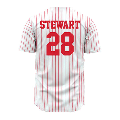 Nebraska - NCAA Baseball : Braxton Stewart - Pinstripe Jersey-1