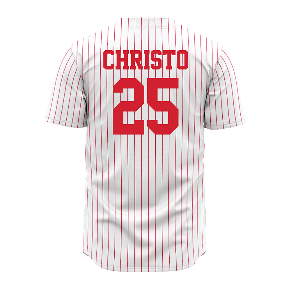 Nebraska - NCAA Baseball : Drew Christo - Pinstripe Jersey