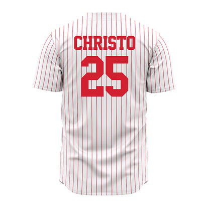 Nebraska - NCAA Baseball : Drew Christo - Pinstripe Jersey